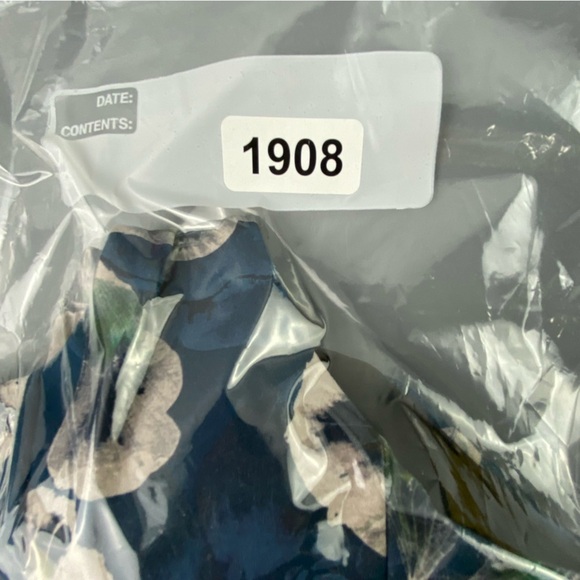 Dip fitness exercise workout bra blue cream floral print wms sz large - Picture 9 of 10